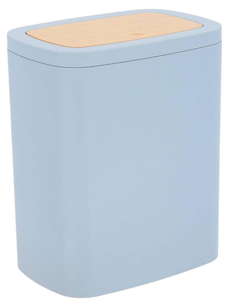 Abfallbehälter abs rubber + pvc facon bambus 5l - hellblau - Tendance