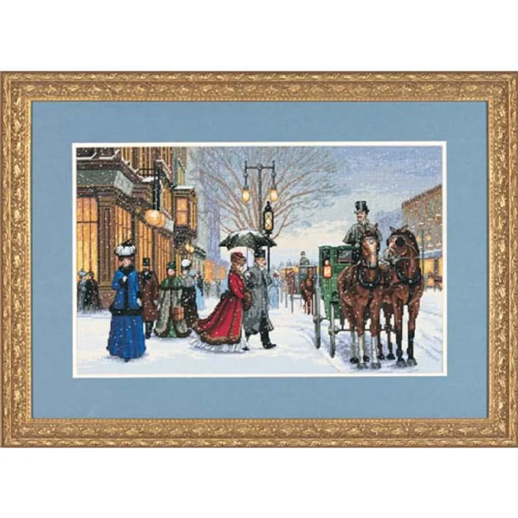 Dimensioni del set per punto croce "Gold Collection Maley's Friendly Era", schema contato, 40,6x25,4cm