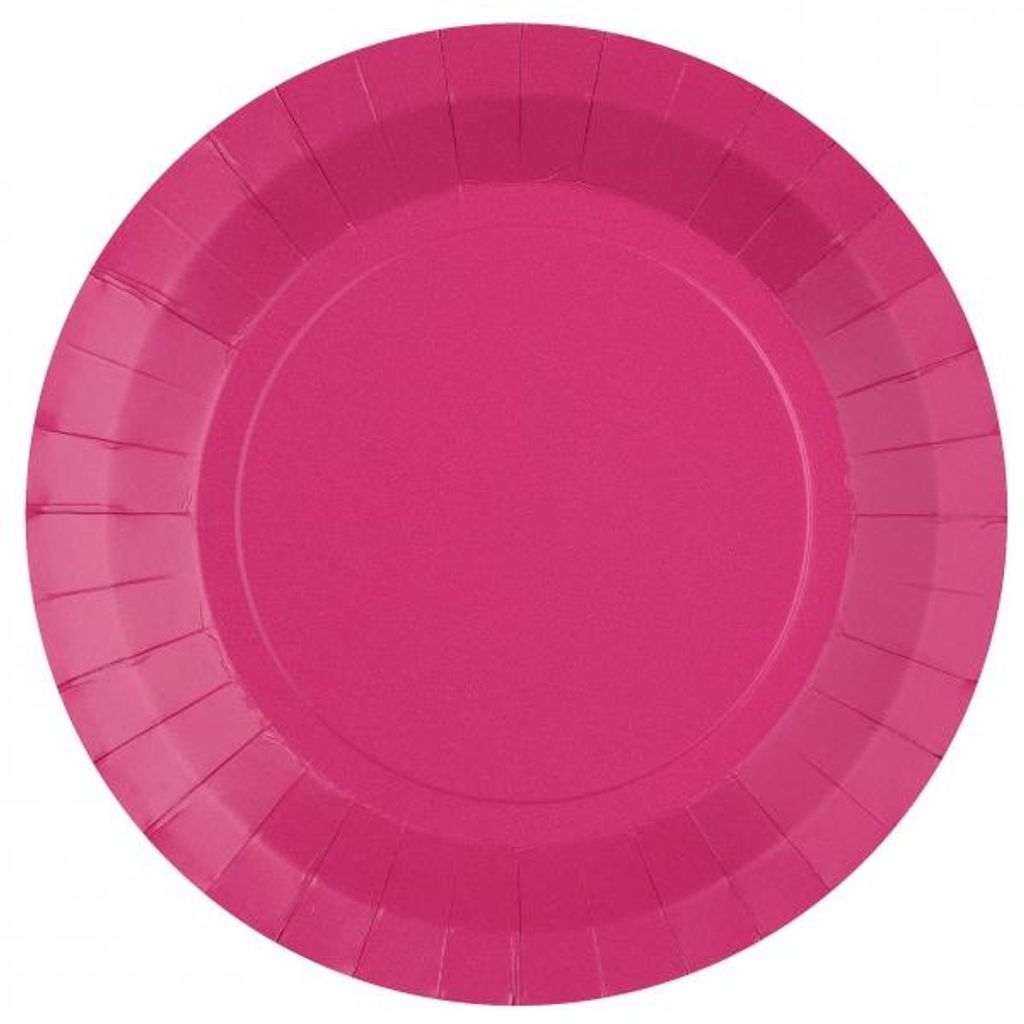 10 Papp-Teller fuchsia pink