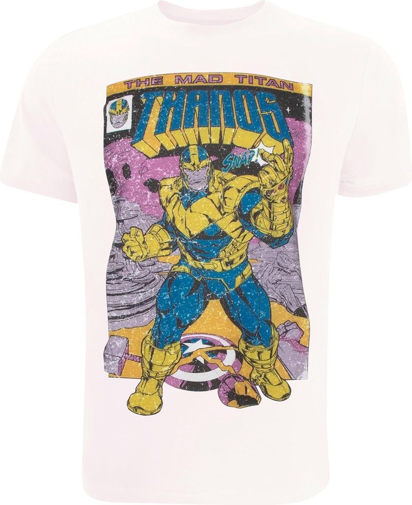 Marvel - "Snap" T-Shirt für Herren TV633 (M) (Weiß/Gelb/Violett)