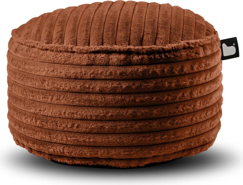 Extreme Lounging - b-poufe cord - Hocker rund - innen - weicher und bequemer Stoff 60x40cm - Amber