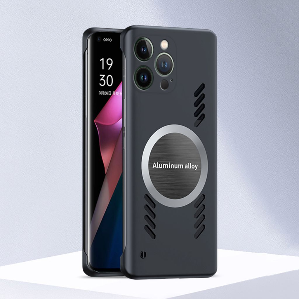 iPhone 14 Pro Max Hülle, Frameless PC Matt Kühlabdeckung Loch Wärmeableitung Schutzhülle für iPhone 14 Pro Max Schwarz