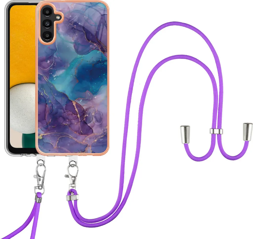 Custodia Samsung Galaxy A35 con Cinturino Blu Scuro | Cover TPU Fantasia