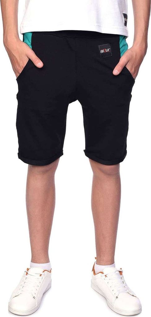 BEZLIT Kinder Jungen Stoff Shorts Schwarz-Grün 140/146