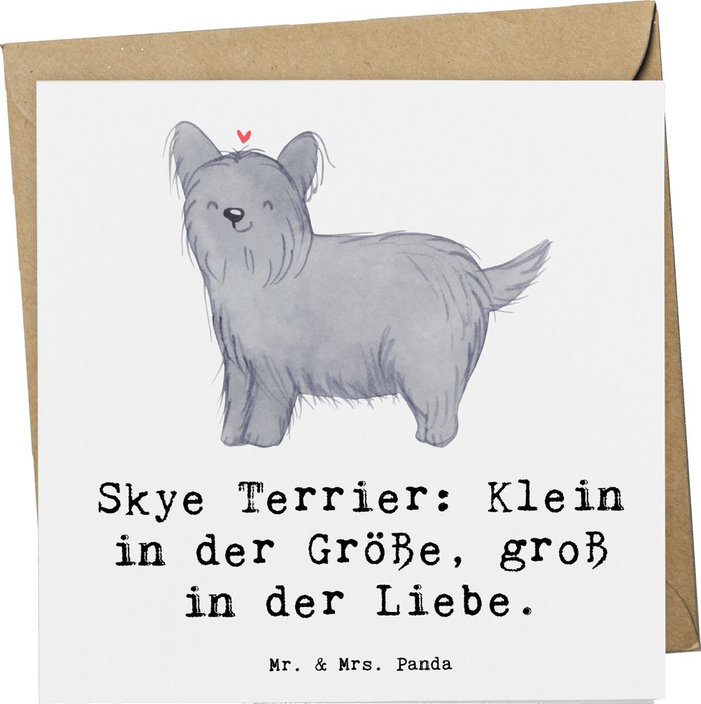 Mr. & Mrs. Panda Deluxe Karte Skye Terrier Liebe - Weiß - Geschenk, Familienhund, anlasskarte, Glückwunschkarte, Hunde, langer Hund, Klappkarte, ...
