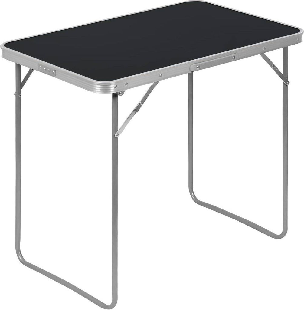 EUGAD Campingtisch Klapptisch auf Balkon, mit Griff, aus MDF Metall, 80x50x70 cm, Schwarz