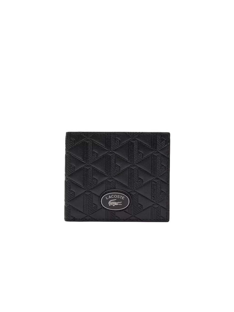 LACOSTE Leder Geldbörse Monogramm Billfold Coin Noir Produktbild 
