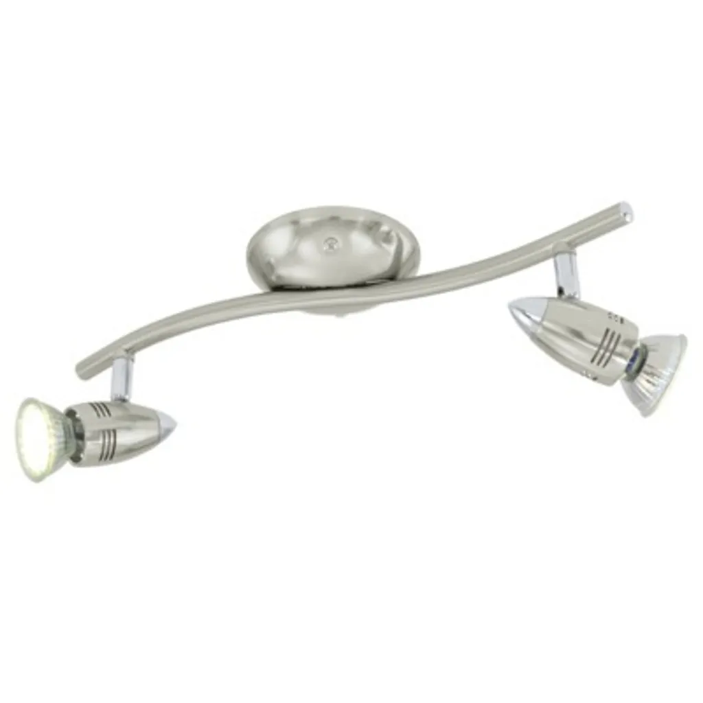Plafonnier LED Orientable MAGNUM Nickel Mat à Deux Spots Réglables