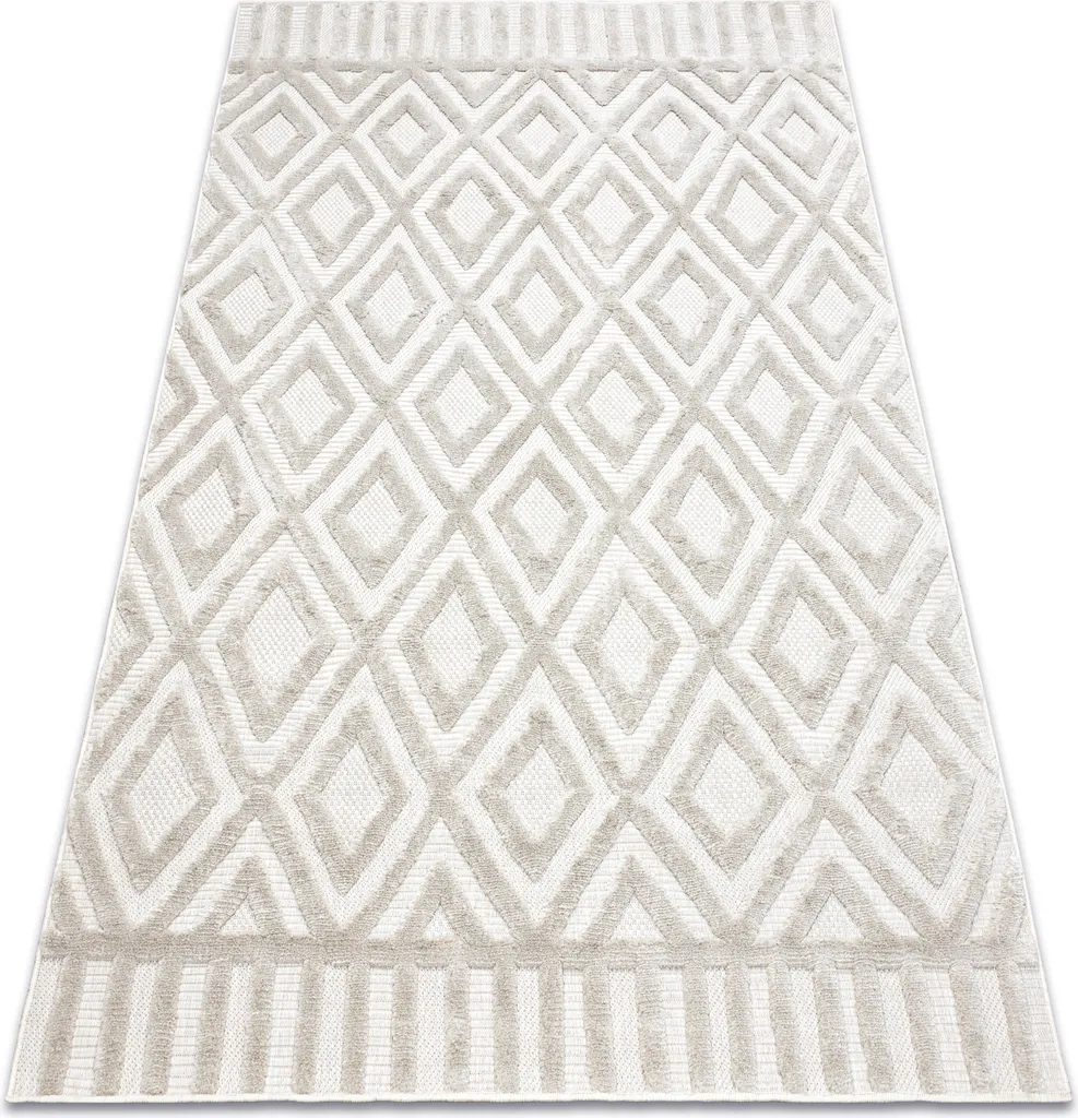 Tapis SANTO SISAL 58377 Beige à Motif Diamant Géométrique 120x170 cm