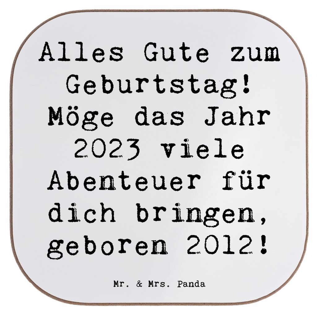 Mr. & Mrs. Panda Tischschoner Spruch 2012 Geburtstag - Weiß - Geschenk, Tassen Untersetzer, gläseruntersetzer, liebevolle Botschaft, Geburtstagsf...