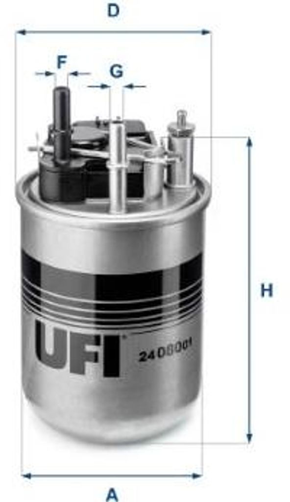 UFI 24.080.01 Kraftstofffilter OE 164001KB2C kompatibel mit Juke