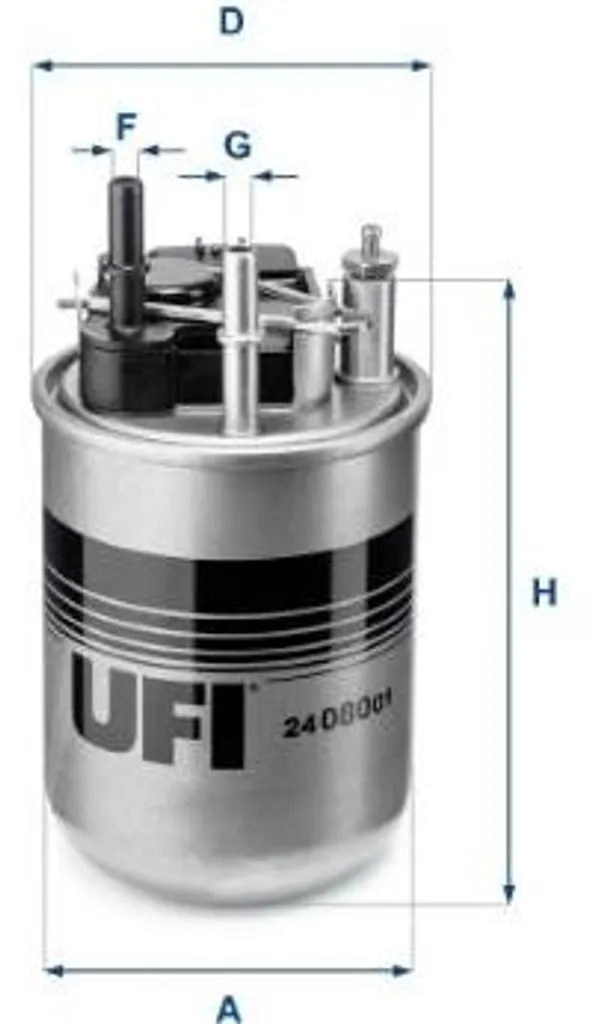 Filtre à carburant diesel UFI 24.080.01 compatible Juke 1.5 dCi Robuste