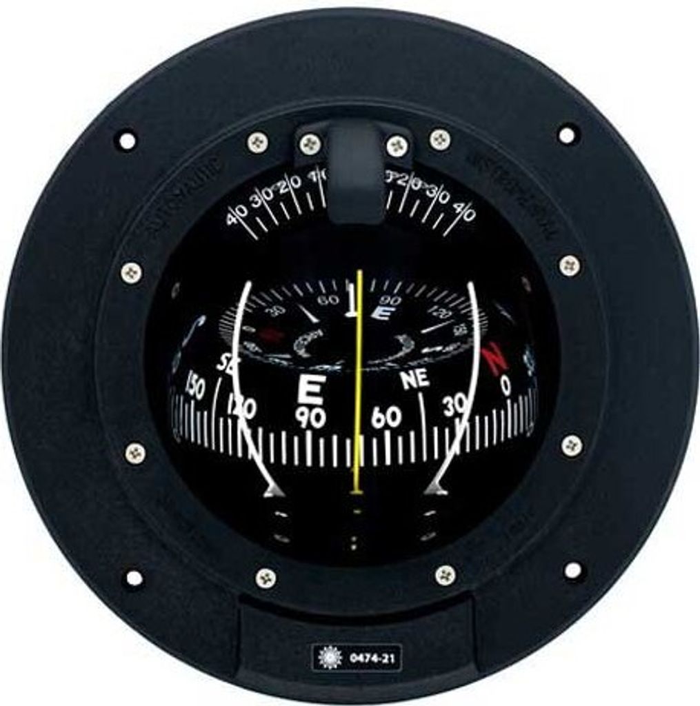 Autonautic Instrumental Bulkhead-kompass C10-0037 Mit Abdeckung Schwarz Schwarz One Size