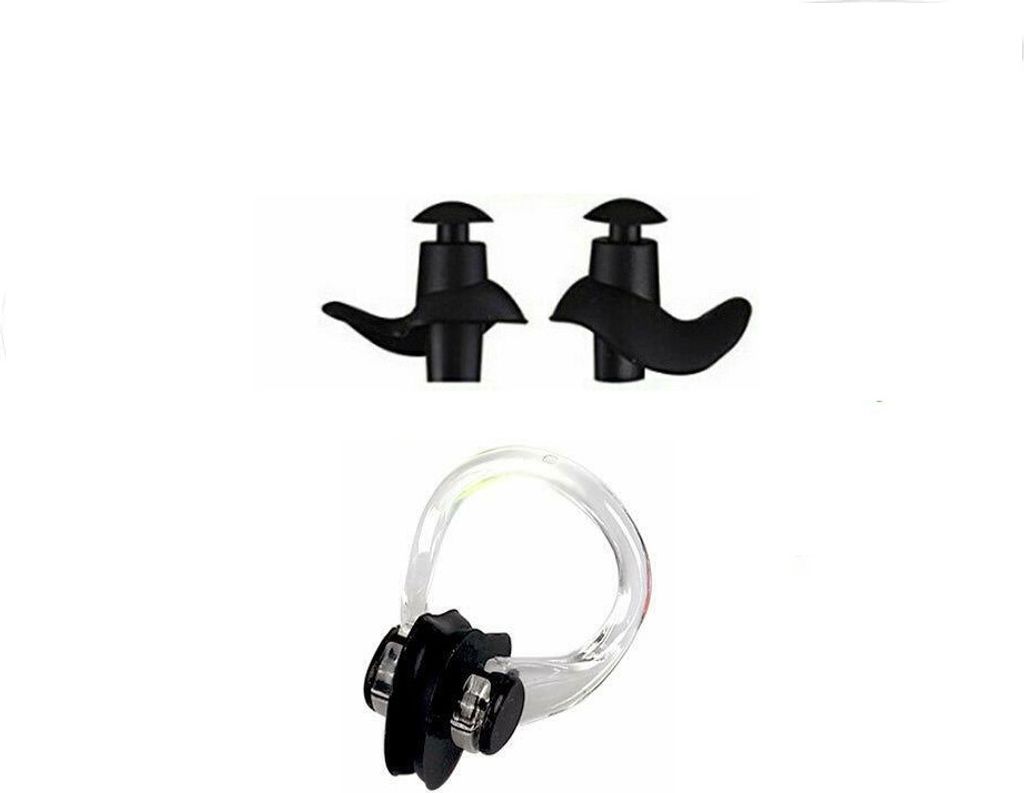 Schwimmen Ohrstöpsel Silikon +Nasenklammer Nasen Klammer Nasenclip Wasserschutz