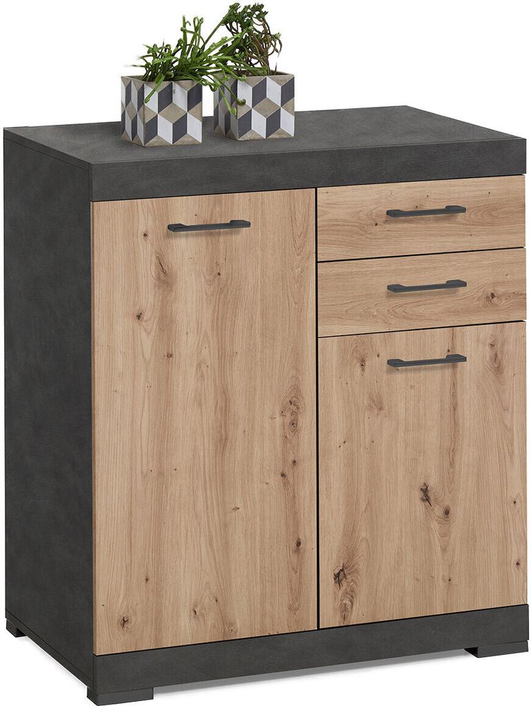Kommode >Birkenhead< in Matera Artisan Eiche - 80x90x50cm (BxHxT)