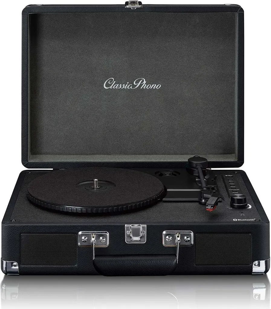 Platine Vinyle Lenco TT-115 Noir Bluetooth avec Haut-Parleurs Intégrés