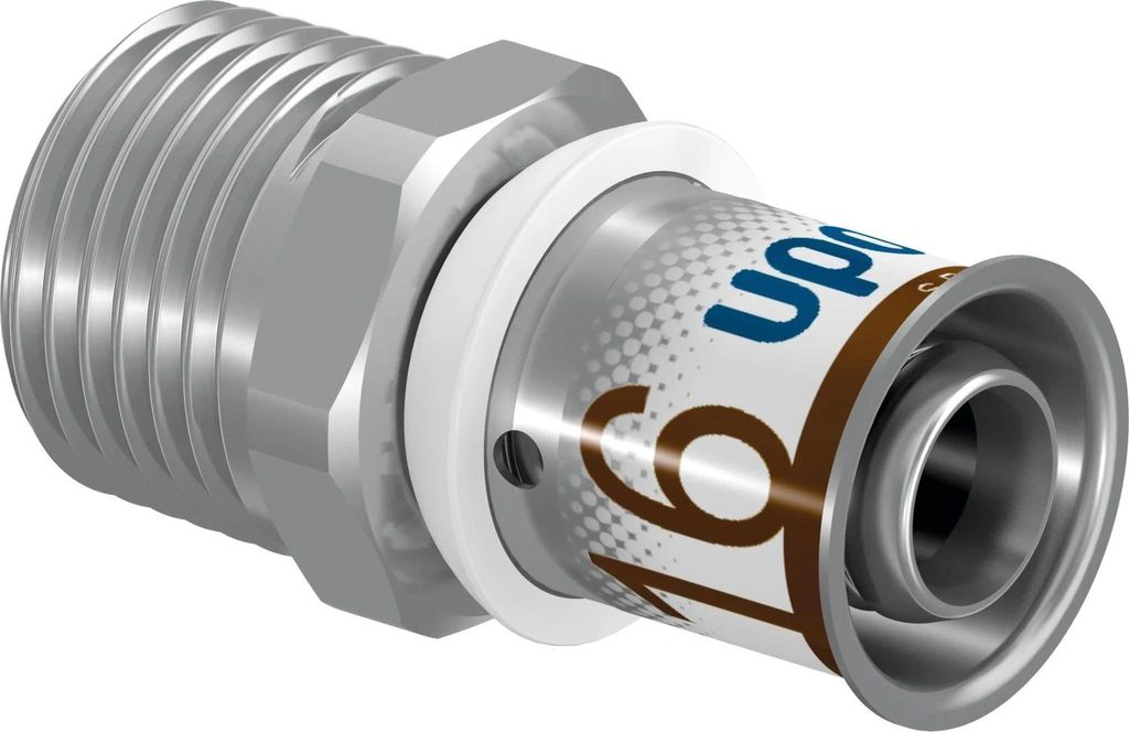 UPONOR S-Press PLUS, nipplo di transizione, 16-R1/2"MT, 1 Immagine del prodotto 