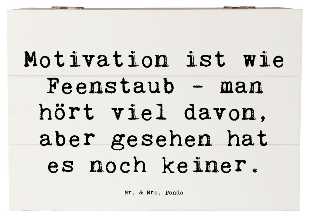 Mr. & Mrs. Panda Schatulle Spruch Magische Motivation 22 x 15 cm - Weiß - Geschenk, kleiner Anstoß, Holzkiste mit Deckel, humorvoll, Zitat, Energ...