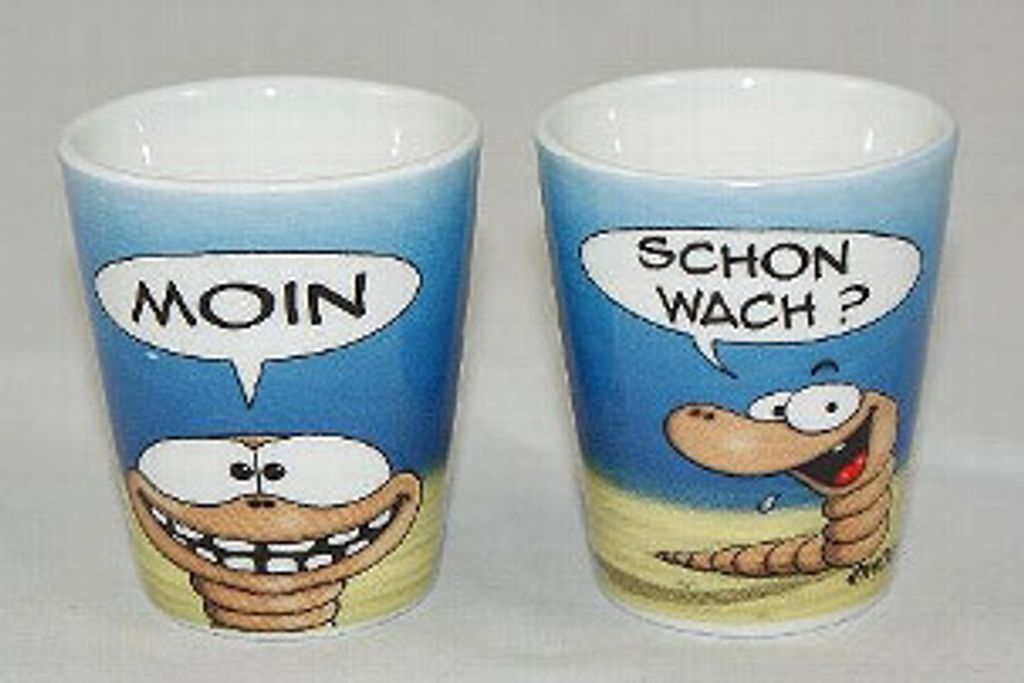 Lustiger Hösti Eierbecher - Moin schon wach - 2-er Set Produktbild 
