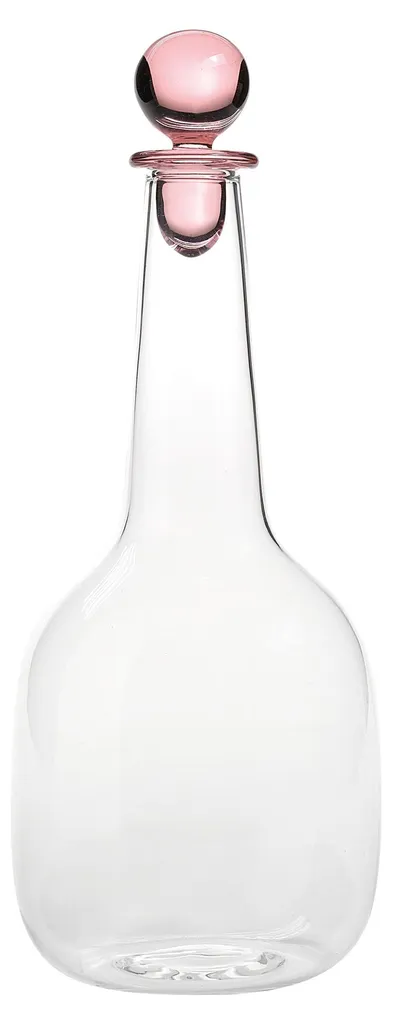 Bouteille en Verre Soufflé Main Bilia Rose Zafferano, Pièce Artisanale