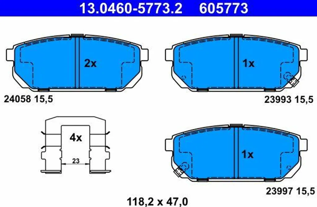 Plaquettes de Frein Arrière 583023ED00 Qualité OE pour Sorento I / II