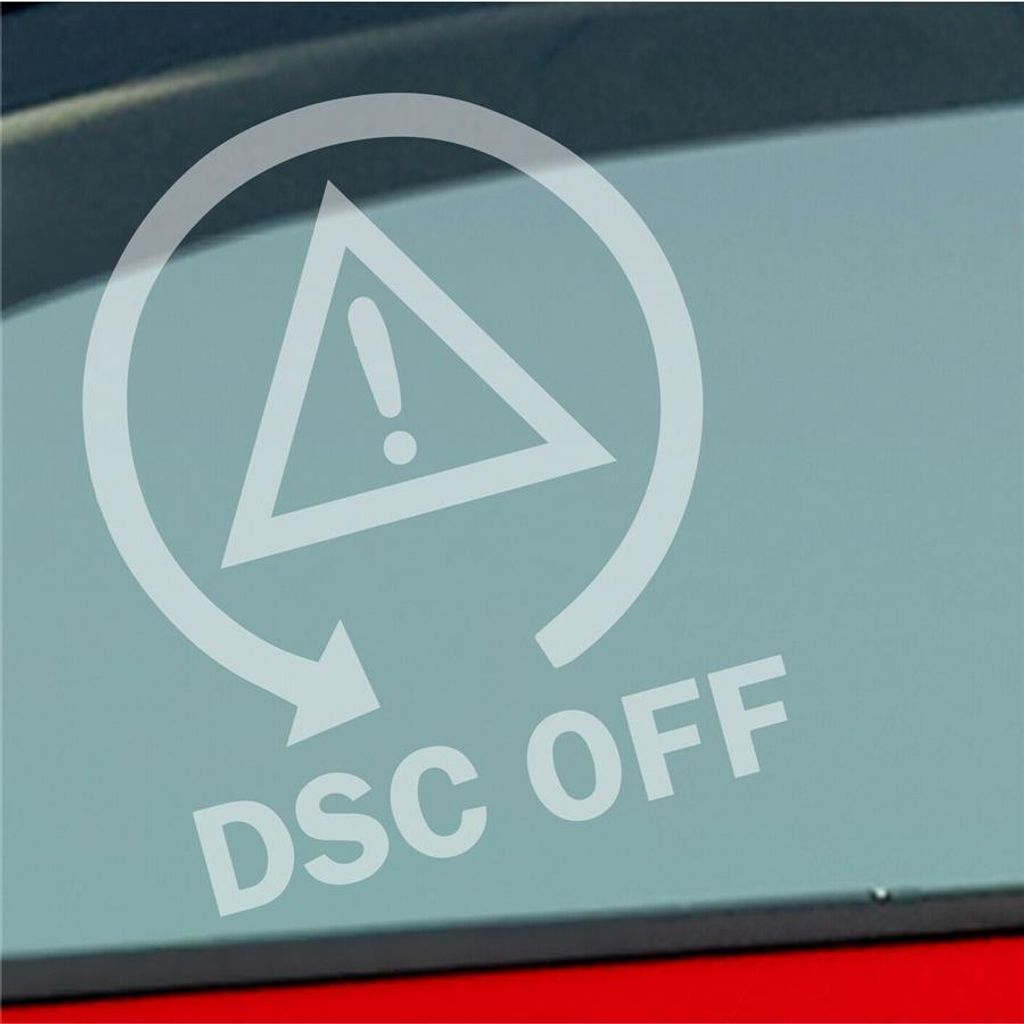 Auto Aufkleber DSC OFF Symbol Drift Tuning 11x9 cm Milchglas Sticker Heckscheibenaufkleber