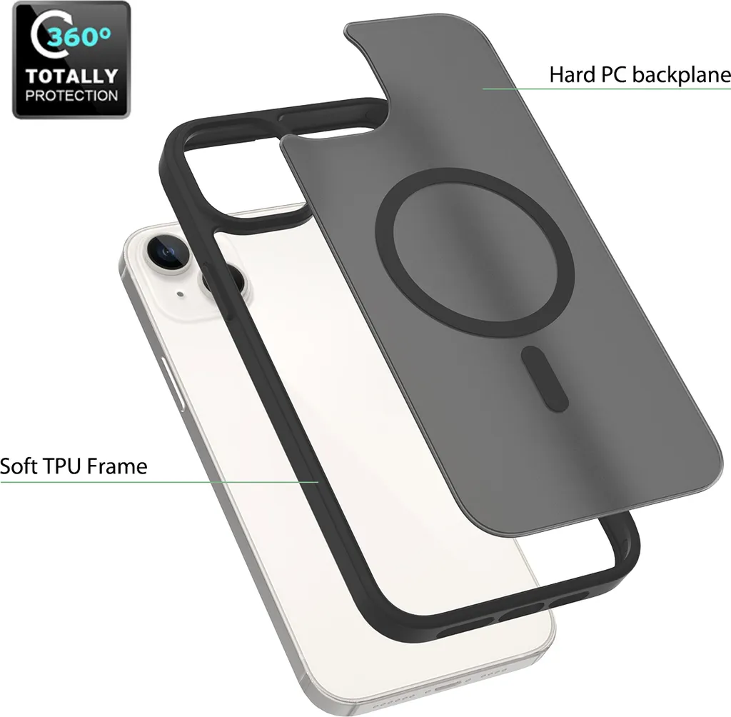 Custodia Magnetica iPhone 14 Plus Shockproof Rosa Opaco MagSafe - 3
