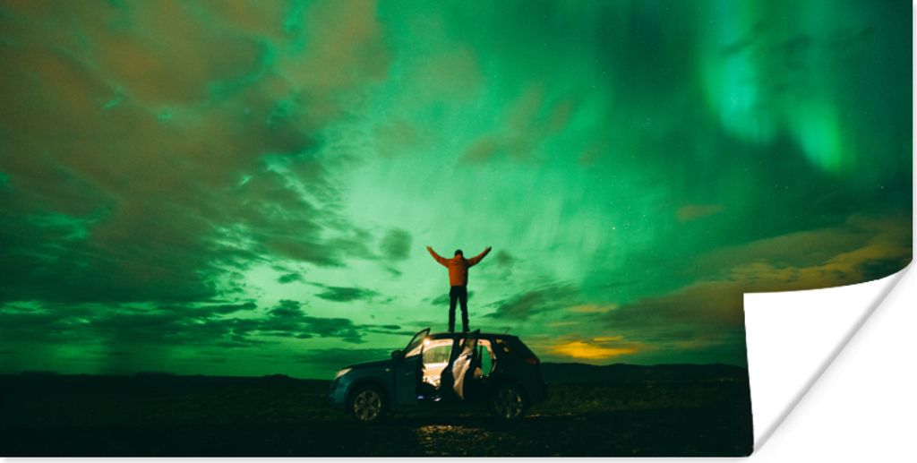 MuchoWow Poster Nordluft - Auto - Reisen 40x20 cm - Poster für die Wand - Poster Schlafzimmer
