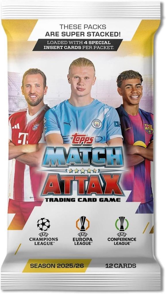 Topps Match Attax 2025/26 – Balíček s kartami (12 karet) Obrázek produktu 
