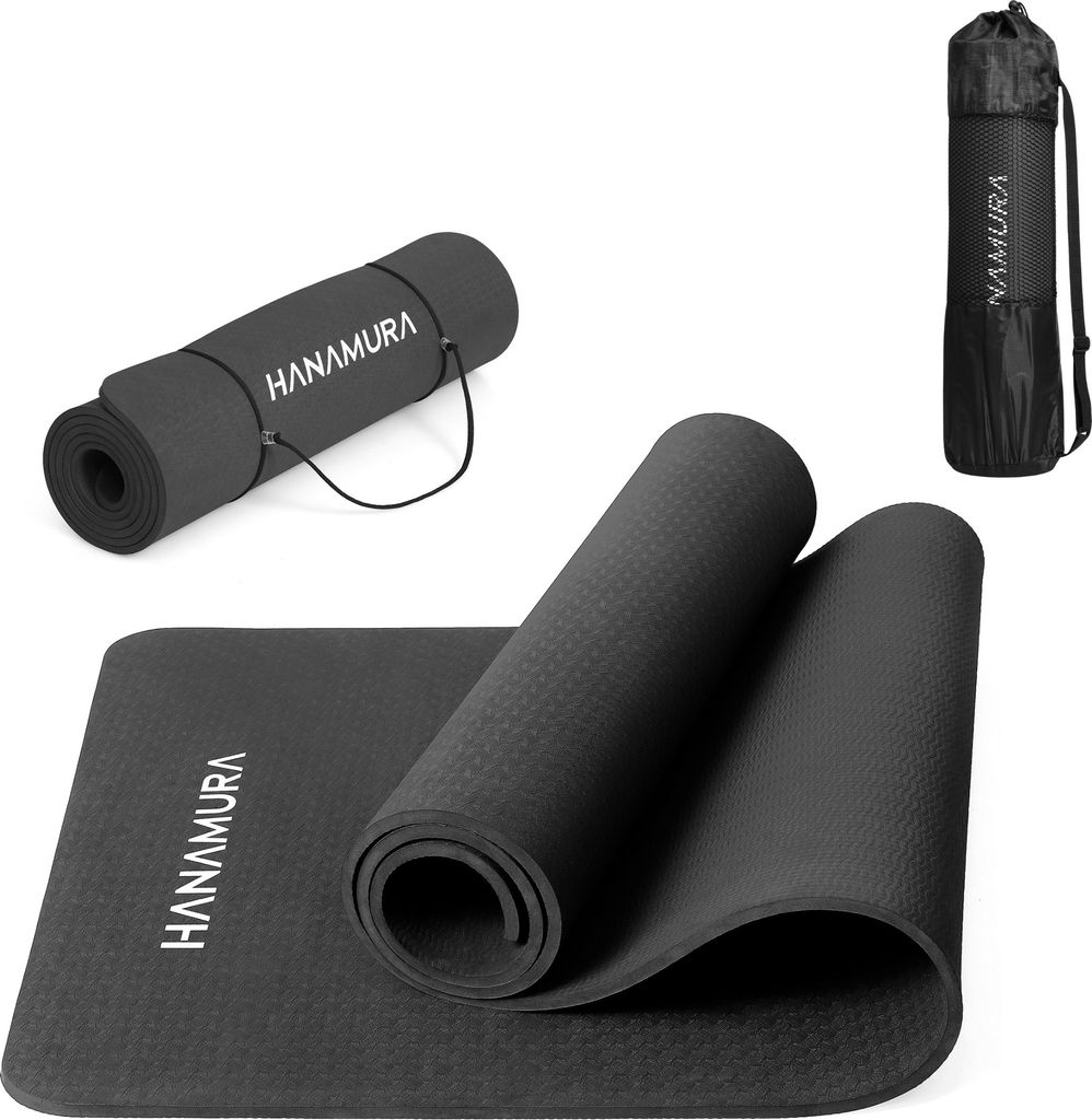 Hanamura active - Yoga Mat rutschfest - Pilates Matte - Turnmatte - Matte Sport - TPE - 61 x 183 cm