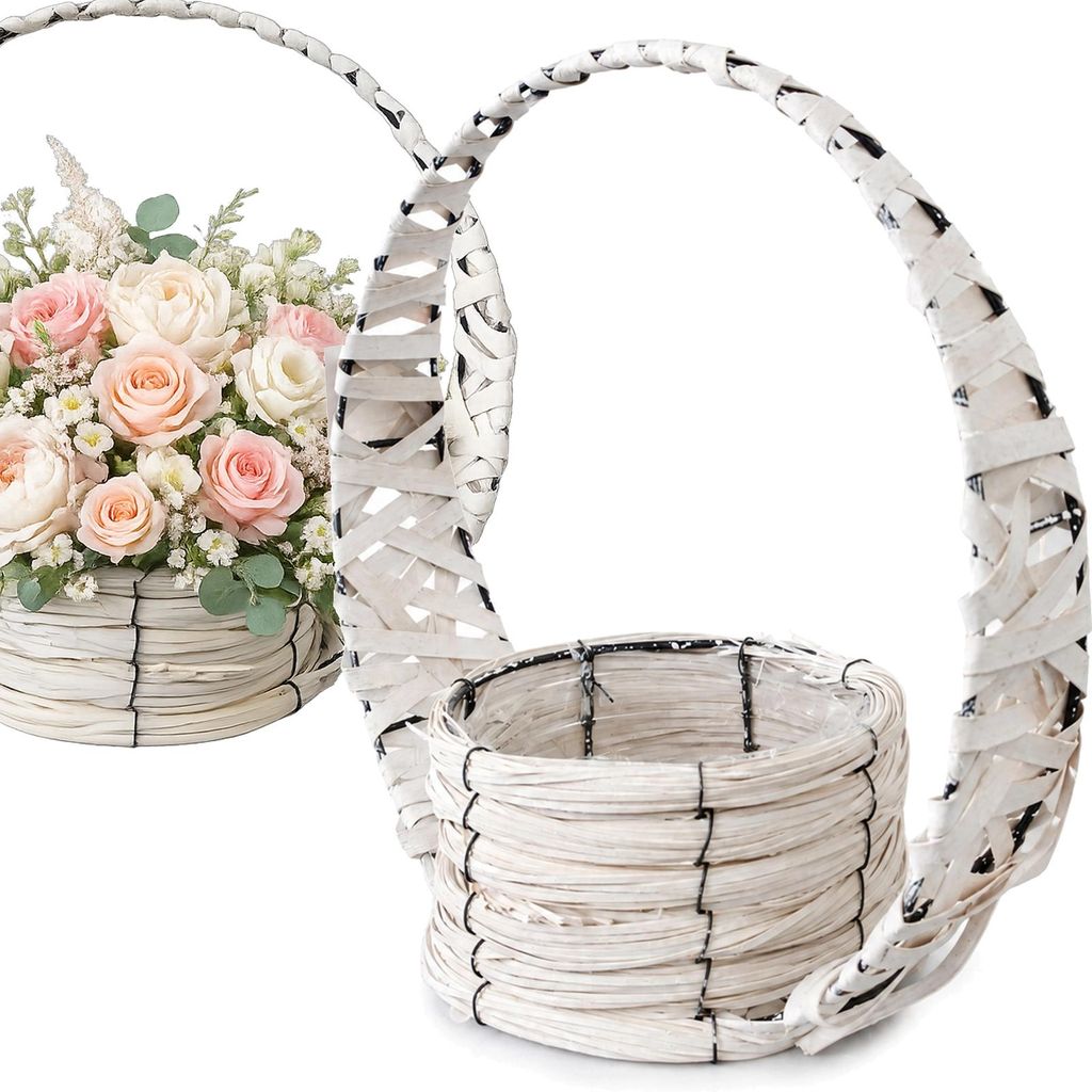 Rattan Pflanzkorb Blumenkorb Pflanzschale Halbkreis mit Produktbild 