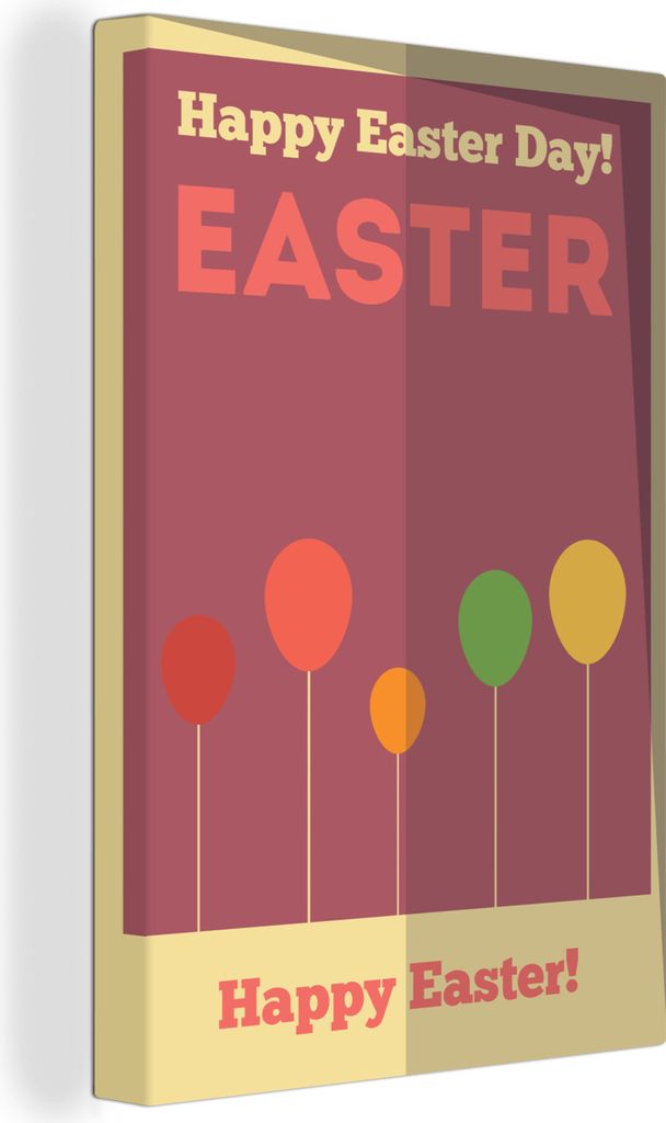 OneMillionCanvasses - Leinwandbilder - 90x140 cm, Zitate - Frohe Ostern! - Ostern - Frohe Ostern! - Luftballons - Ostern, Wandbilder Kunstdruck W...