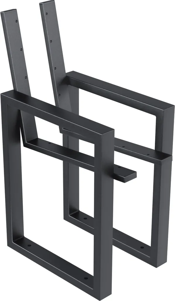 Pieds de banc Rome S 8407 en acier noir - Lot de 2 structures robustes