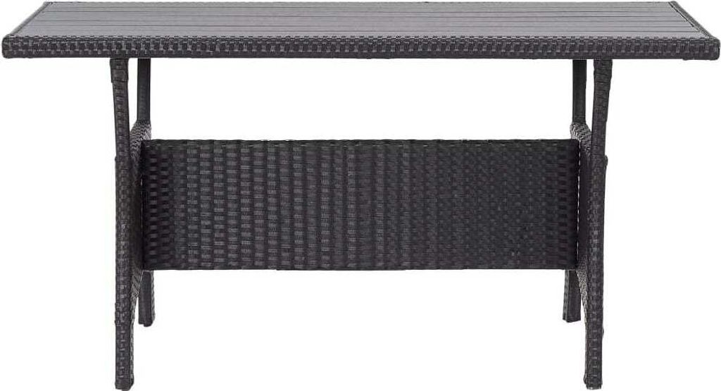 Tavolo da giardino nero 120x70x66 cm in poly rattan Immagine del prodotto 