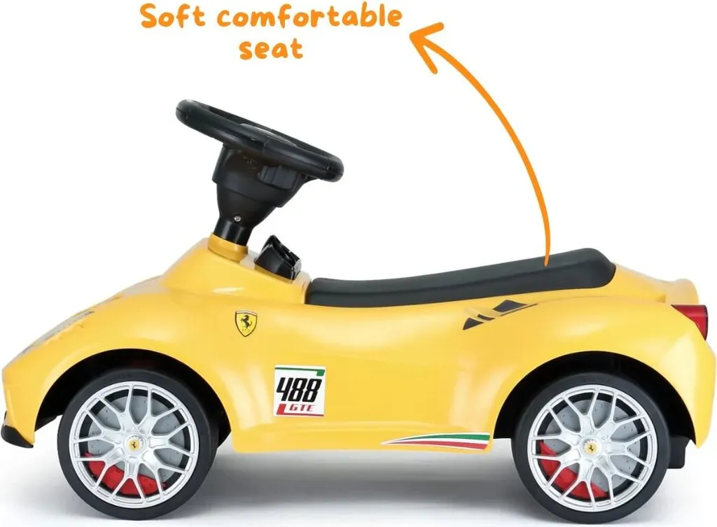 Voiture à pousser Ferrari 488 jaune pour enfant 1-3 ans avec coffre - 11
