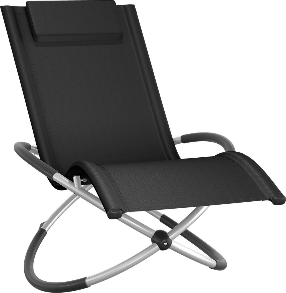 Bain de soleil Paulina ergonomique, pliable, 150 kg - noir Image du produit 