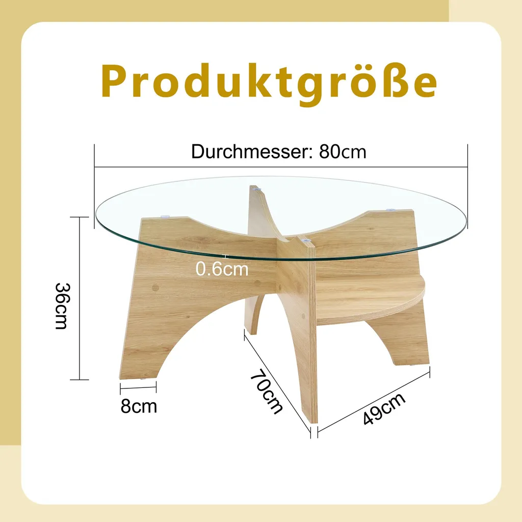 Table d’appoint stable en verre sécurit pour petits salons