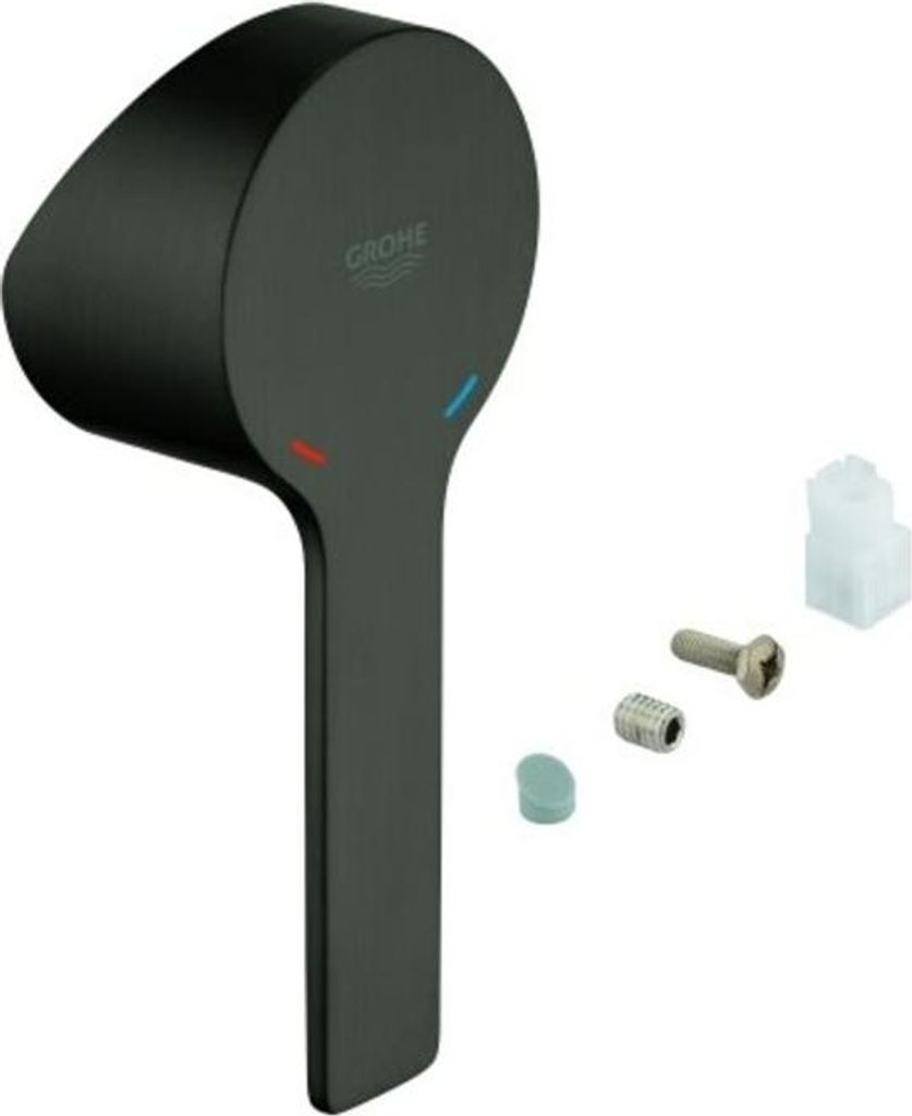 GROHE Hebel 46988, Metall, für 46 mm Kartusche, für Lineare Einhand-Brause-/ Wannenbatterie, Fertigmontageset, hard graphite gebürstet