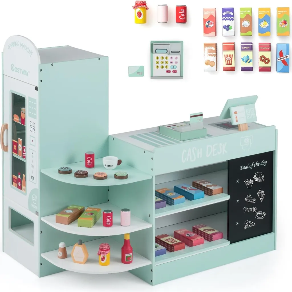 Cuisine et supermarché pour enfants avec caisse et distributeur jeu