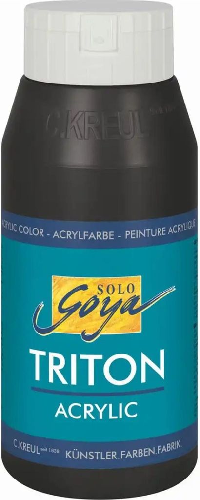 A bottle of black acrylic paint.