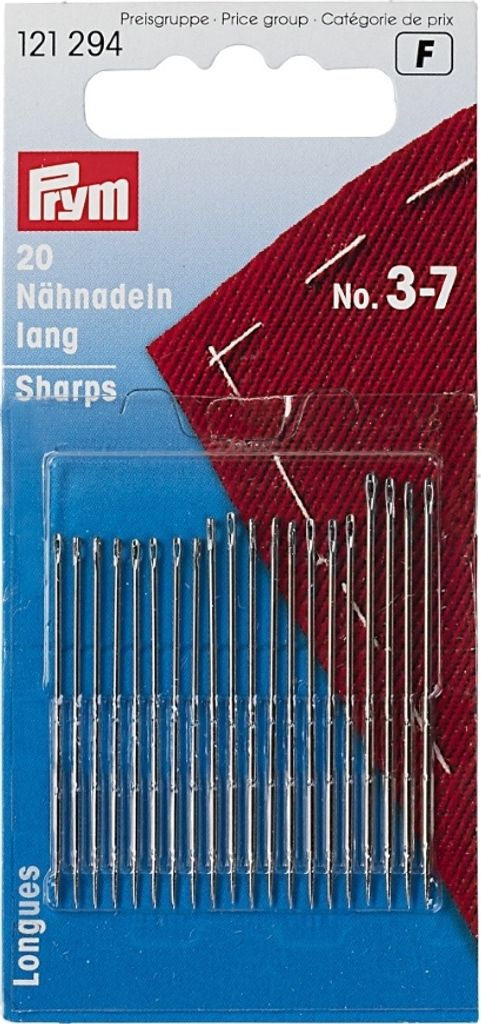Aiguilles à coudre longues, no. 3-7, 20 pcs Image du produit 