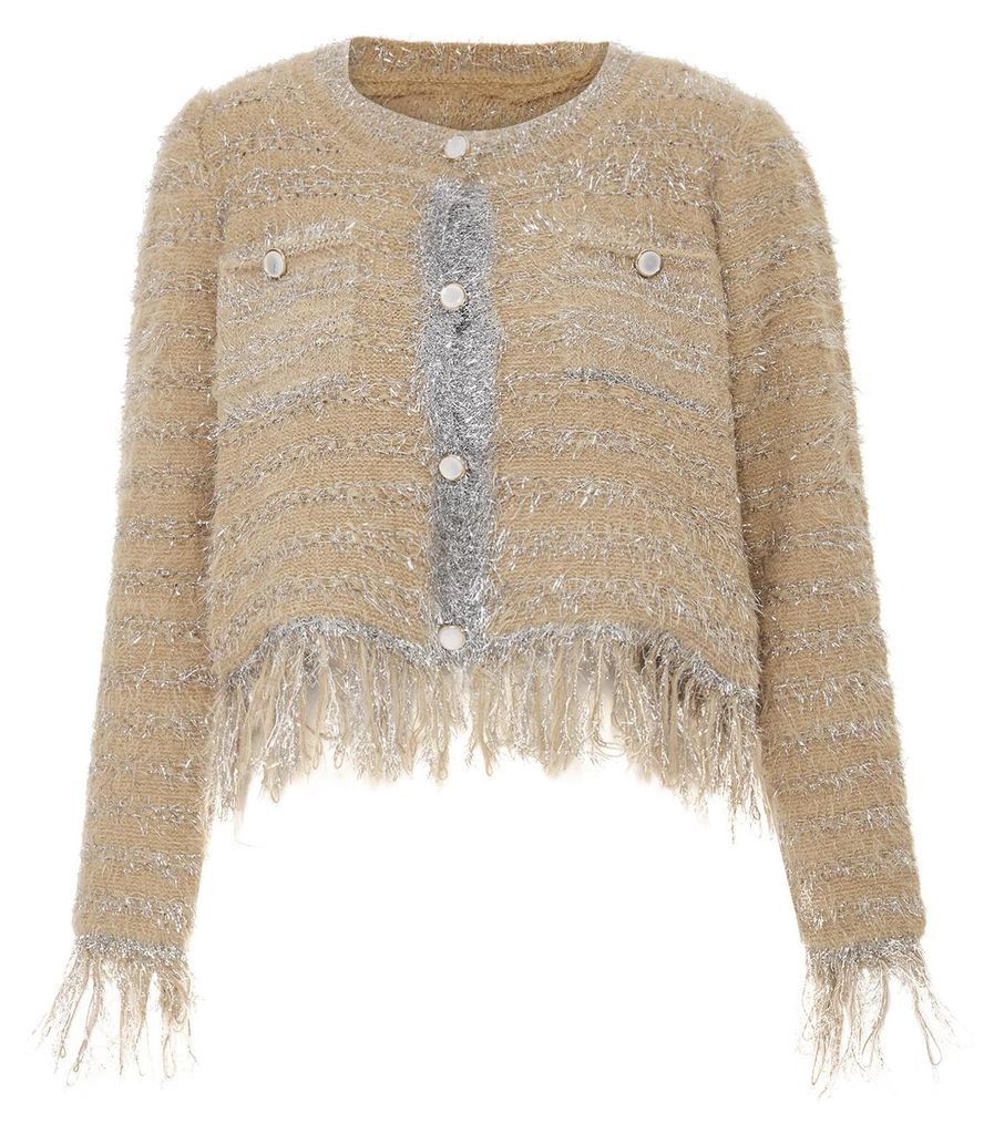Cardigan pour femme AODA - beige, taille M Image du produit 