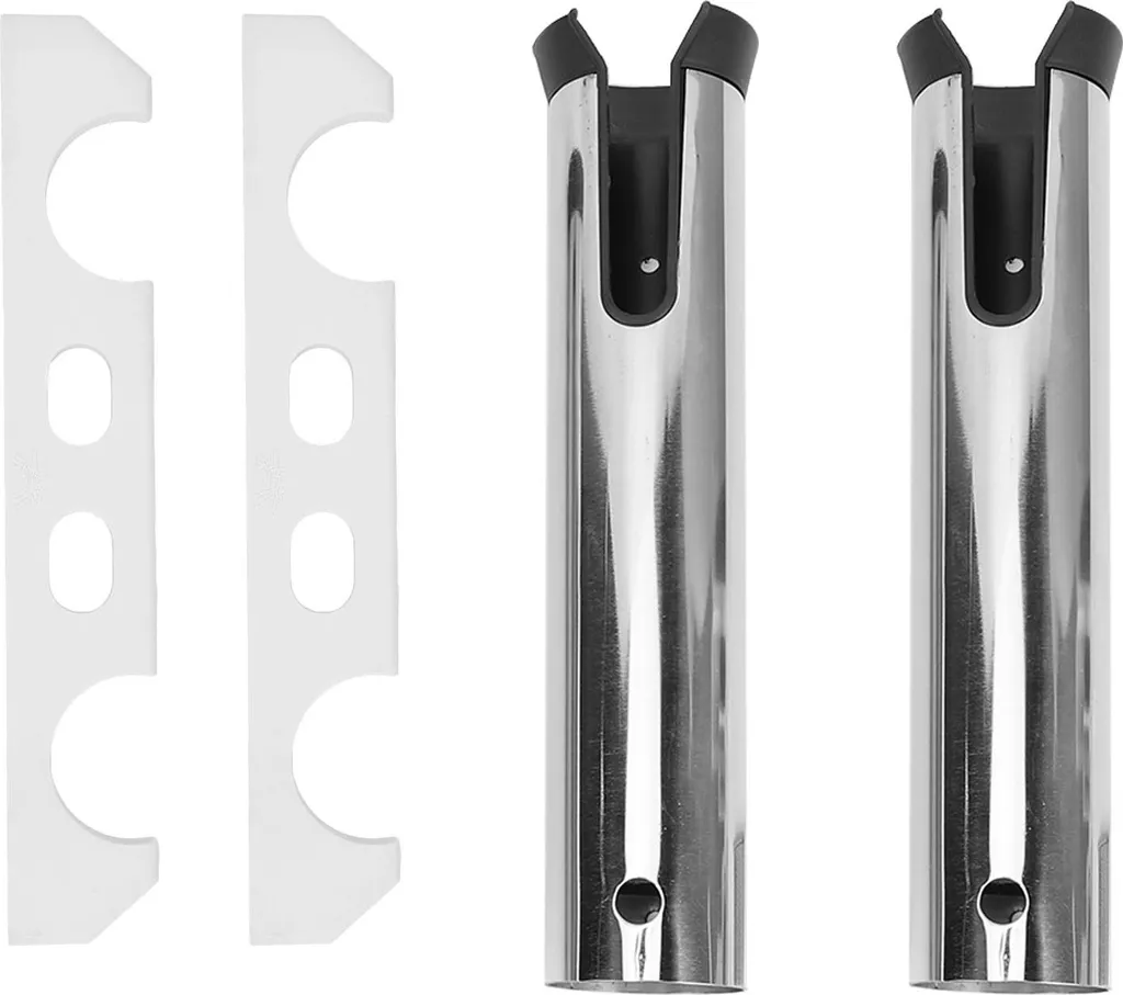 Porte-canne double en inox poli pour bateau, yacht et camping-car