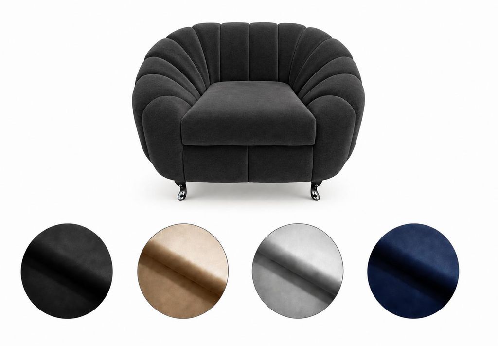 Gepolsterter Sessel Verno – komfortabel, ergonomisch und modern gestaltet, ideal für Wohnzimmer und Entspannungsbereiche, dunkelgrau