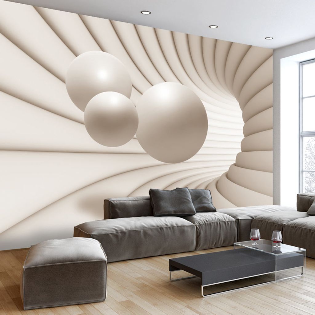FOTOTAPETE selbstklebend Tapete 3D effekt Tunnel weiß Wandtapete Wohnzimmer 