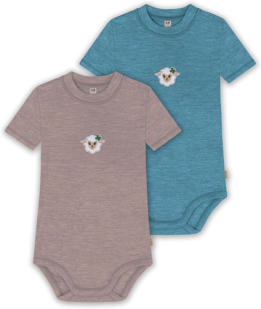 normani 2er Set Baby Kurzarmbody aus Wolle