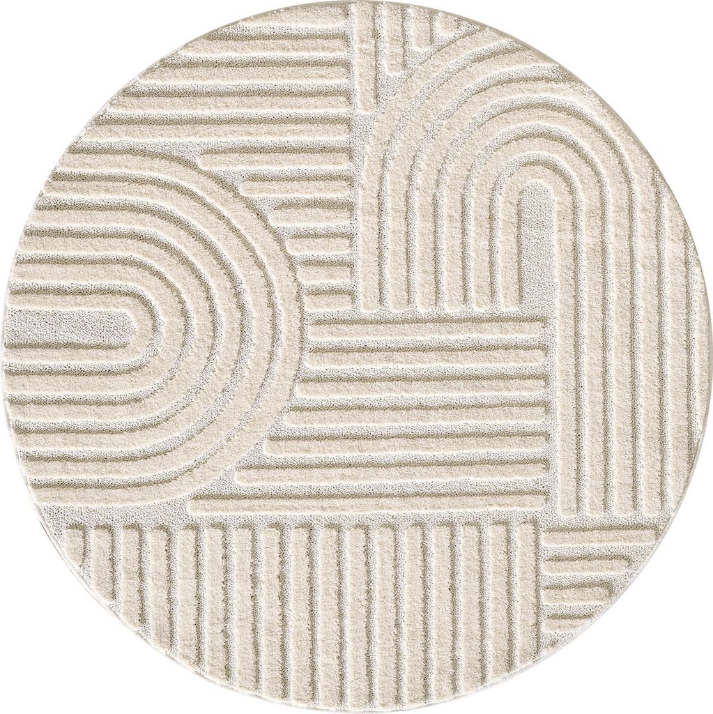 Art tappeto pelo lungo rotonda Ø 120cm crema Immagine del prodotto 