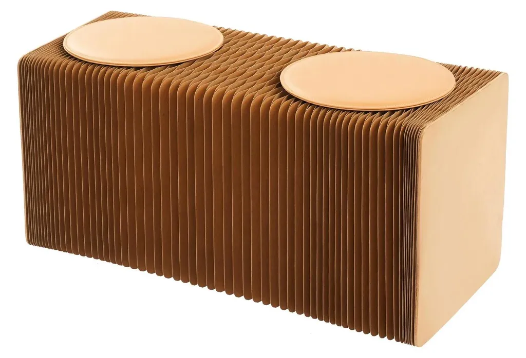 Banc pliant en nid d'abeille 120 cm - Assise extensible en papier kraft