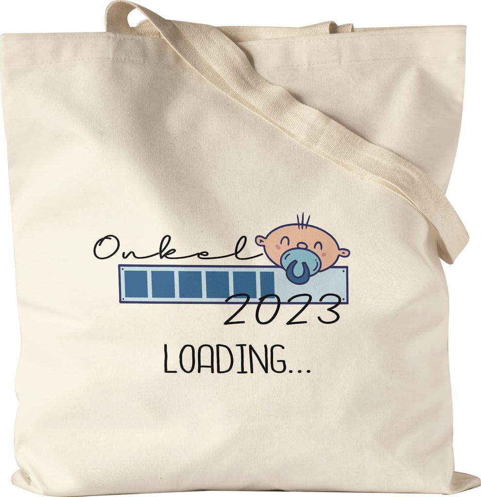 Onkel Loading 2023 Beutel für werdende Onkel zur Geburt Nichte Neffe Babynews Ich werde Onkel Geschenk Jutebeutel Stoffbeutel Canvas