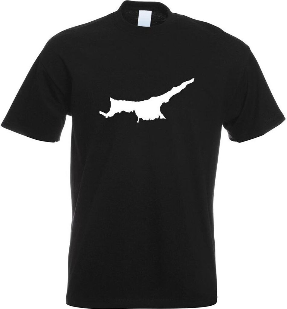 Kiwistar - T-Shirt - schwarz - Nordzypern Umriss Kontur Herren Funshirt Bedruckt Design Sprüche Spruch Motive - mit Motiv Bedruckt - Funshirt Desi...